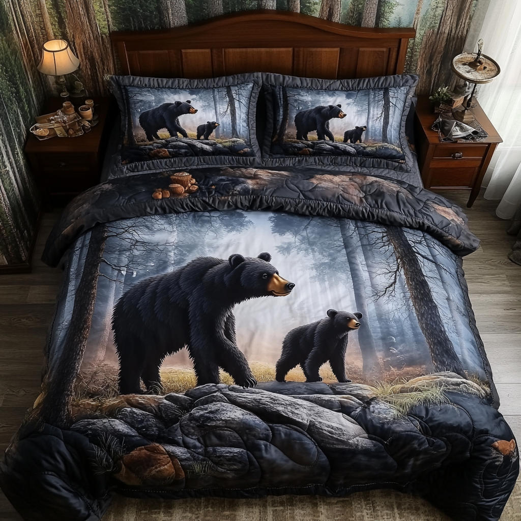 Wild Heart Quilted Bedding Set Duvet Cover Bedspread Bear Gifts For Him Wild Heart Quilted Bedding Set Duvet Cover Bedspread Bear Gifts For Him