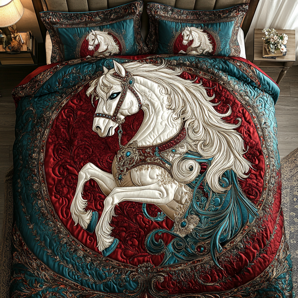 Wild Horse Quilted Bedding Set Duvet Cover Merch Horse Themed Presents Wild Horse Quilted Bedding Set Duvet Cover Merch Horse Themed Presents