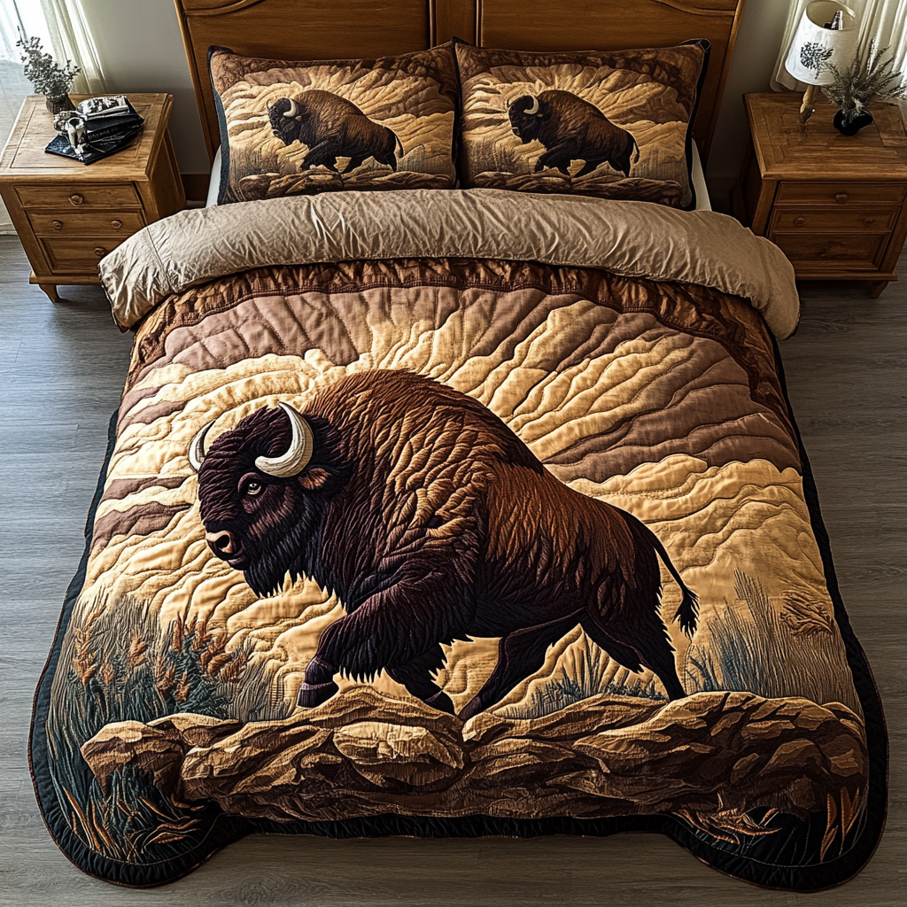 Wild Majesty Quilted Bedding Set Duvet Cover Bedspread Buffalo Bison Merchandise Wild Majesty Quilted Bedding Set Duvet Cover Bedspread Buffalo Bison Merchandise