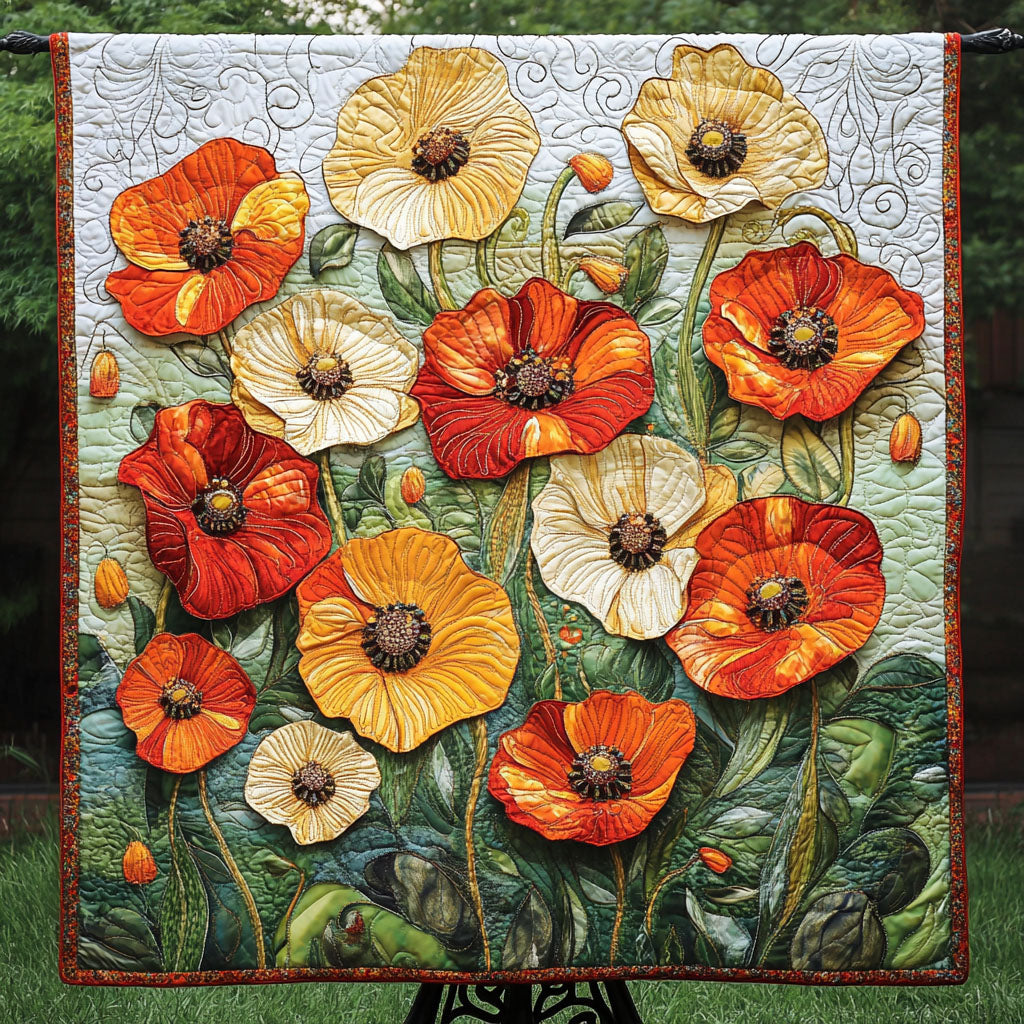 Wild Poppy Dance Quilted Blanket Cute Throw Blanket Poppy Themed Gifts Wild Poppy Dance Quilted Blanket Cute Throw Blanket Poppy Themed Gifts