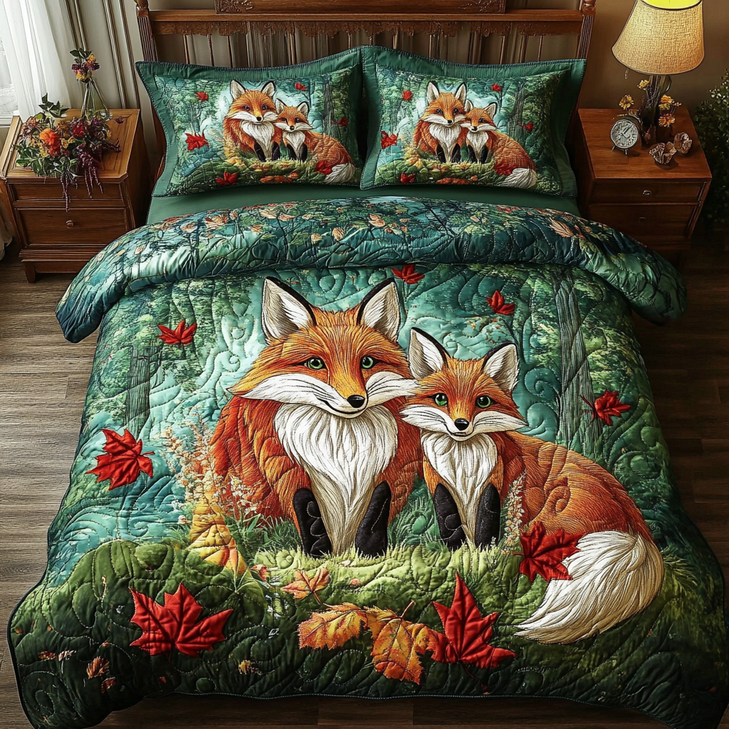 Wild Snuggle Quilted Bedding Set Duvet Cover Bed Sheet Set Fox Related Gifts Wild Snuggle Quilted Bedding Set Duvet Cover Bed Sheet Set Fox Related Gifts