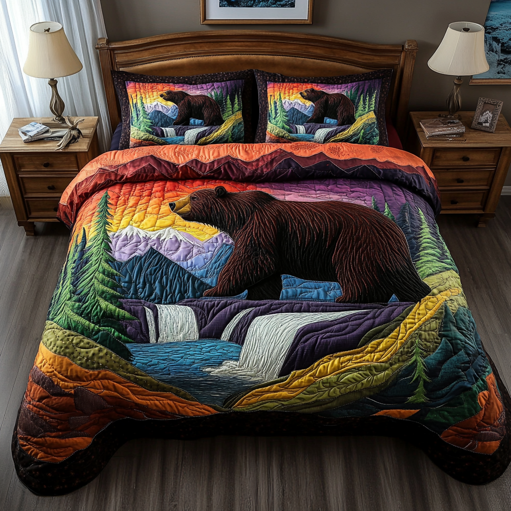 Wild Tracks Quilted Bedding Set Duvet Cover Bed Sheet Set Best Unique Gifts For Bear Lovers Wild Tracks Quilted Bedding Set Duvet Cover Bed Sheet Set Best Unique Gifts For Bear Lovers