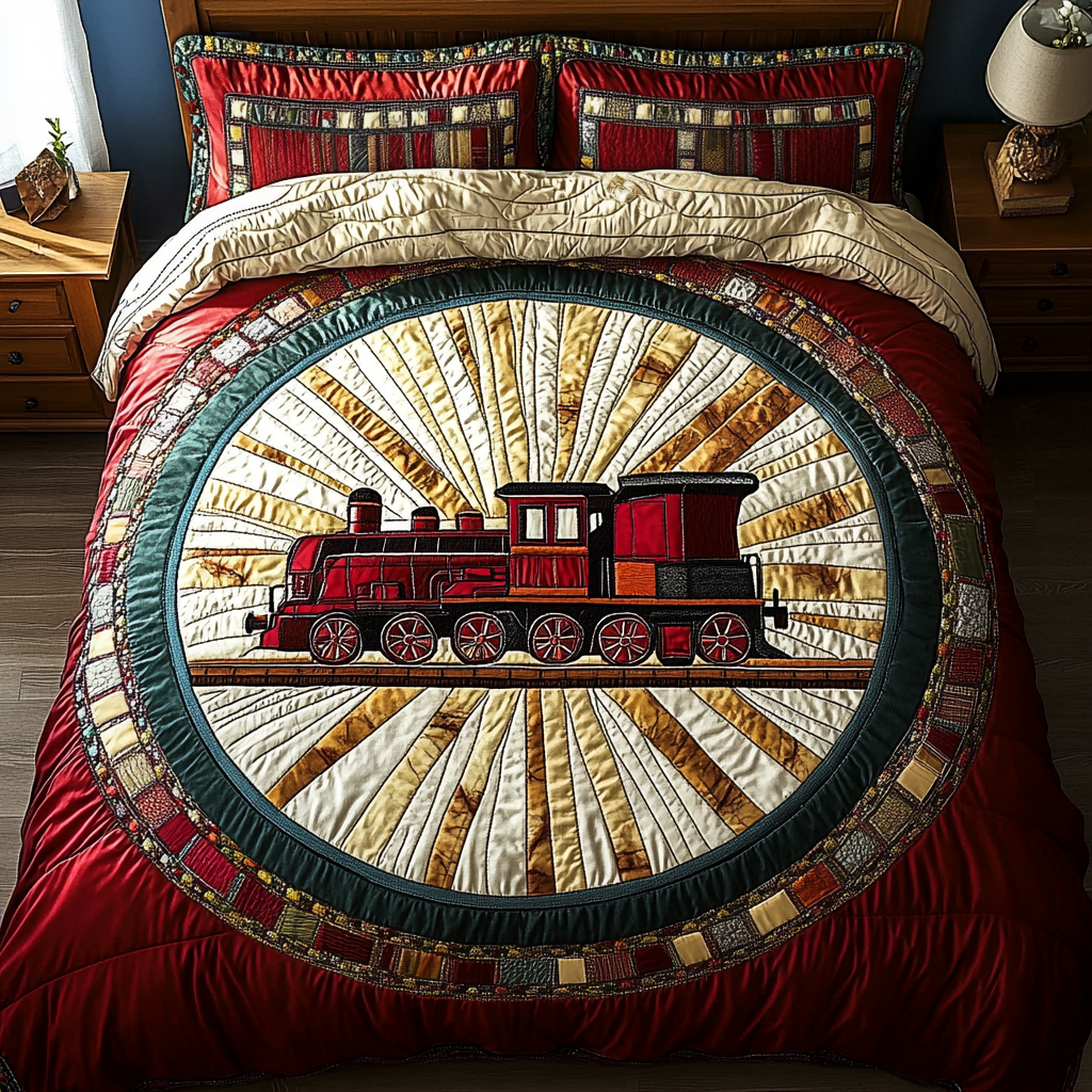 Wild Train Quilted Bedding Set Duvet Cover Merch Best Gifts For Train Lovers Wild Train Quilted Bedding Set Duvet Cover Merch Best Gifts For Train Lovers