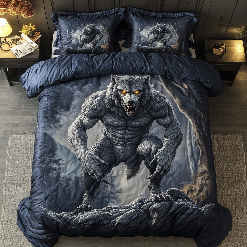 Wild Werewolf Quilted Bedding Set Duvet Cover Bedspreads Christmas Present Ideas For Grandchildren Wild Werewolf Quilted Bedding Set Duvet Cover Bedspreads Christmas Present Ideas For Grandchildren