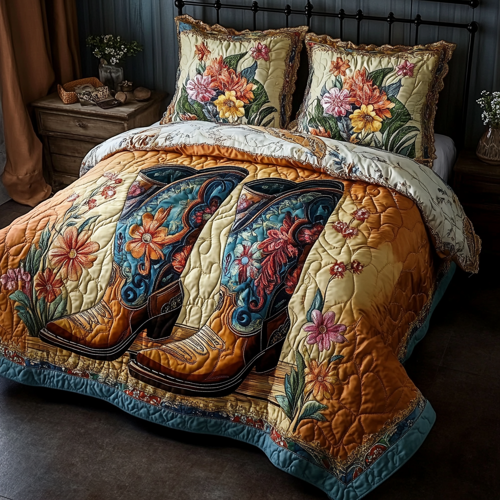 Wild West Quilted Bedding Set Duvet Cover Bedspread Cowboy Gifts For Her Wild West Quilted Bedding Set Duvet Cover Bedspread Cowboy Gifts For Her