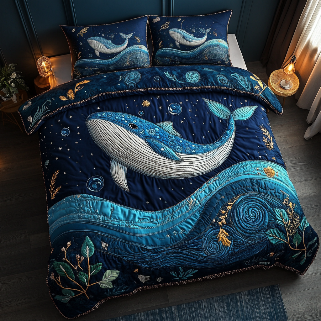 Wild Whale Quilted Bedding Set Duvet Cover Merch Whale Gifts For Adults Wild Whale Quilted Bedding Set Duvet Cover Merch Whale Gifts For Adults