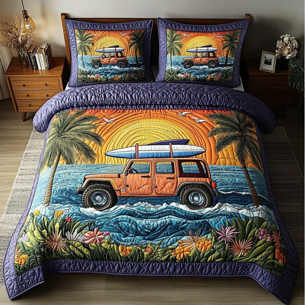 Wild Wheels Quilted Bedding Set Duvet Cover Bed Sheet Set Best Gifts For Jeep Owners Wild Wheels Quilted Bedding Set Duvet Cover Bed Sheet Set Best Gifts For Jeep Owners