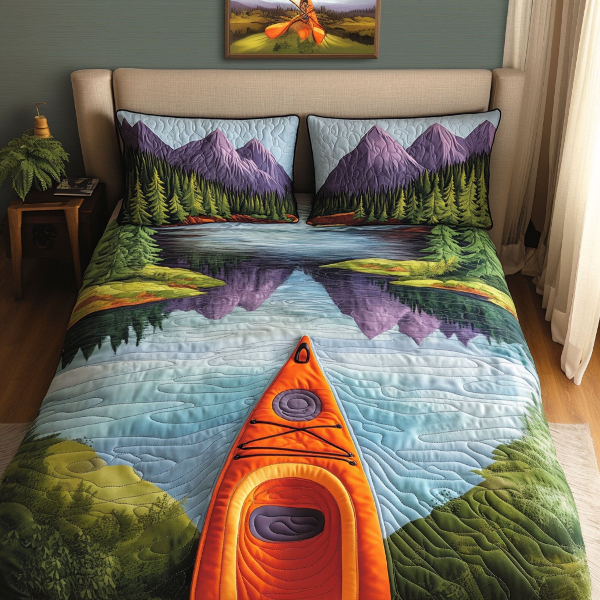Wilderness Waters Quilted Bedding Set Duvet Cover Bedspreads Kayak Gift Ideas Wilderness Waters Quilted Bedding Set Duvet Cover Bedspreads Kayak Gift Ideas