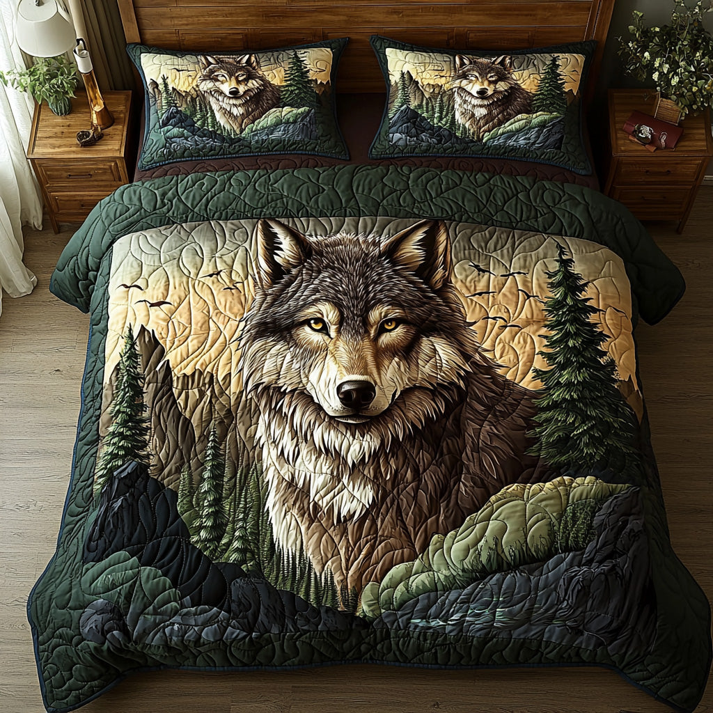 Wilderness Wolf Quilted Bedding Set Duvet Cover Bed Sheet Set Wolf Christmas Presents Wilderness Wolf Quilted Bedding Set Duvet Cover Bed Sheet Set Wolf Christmas Presents