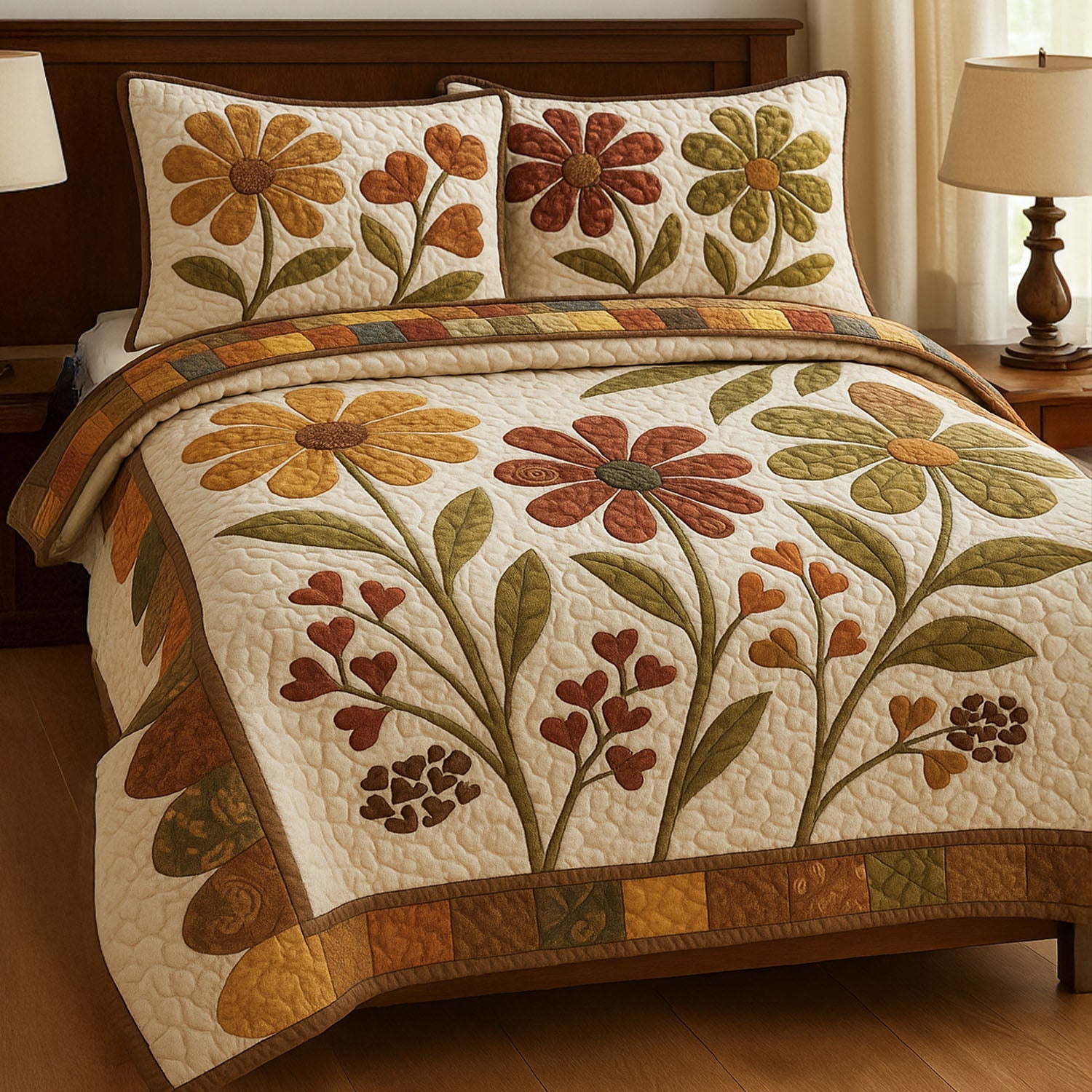 Wildflower Delight Quilted Bedding Set Duvet Cover Merch Flower Presents For Mom Wildflower Delight Quilted Bedding Set Duvet Cover Merch Flower Presents For Mom