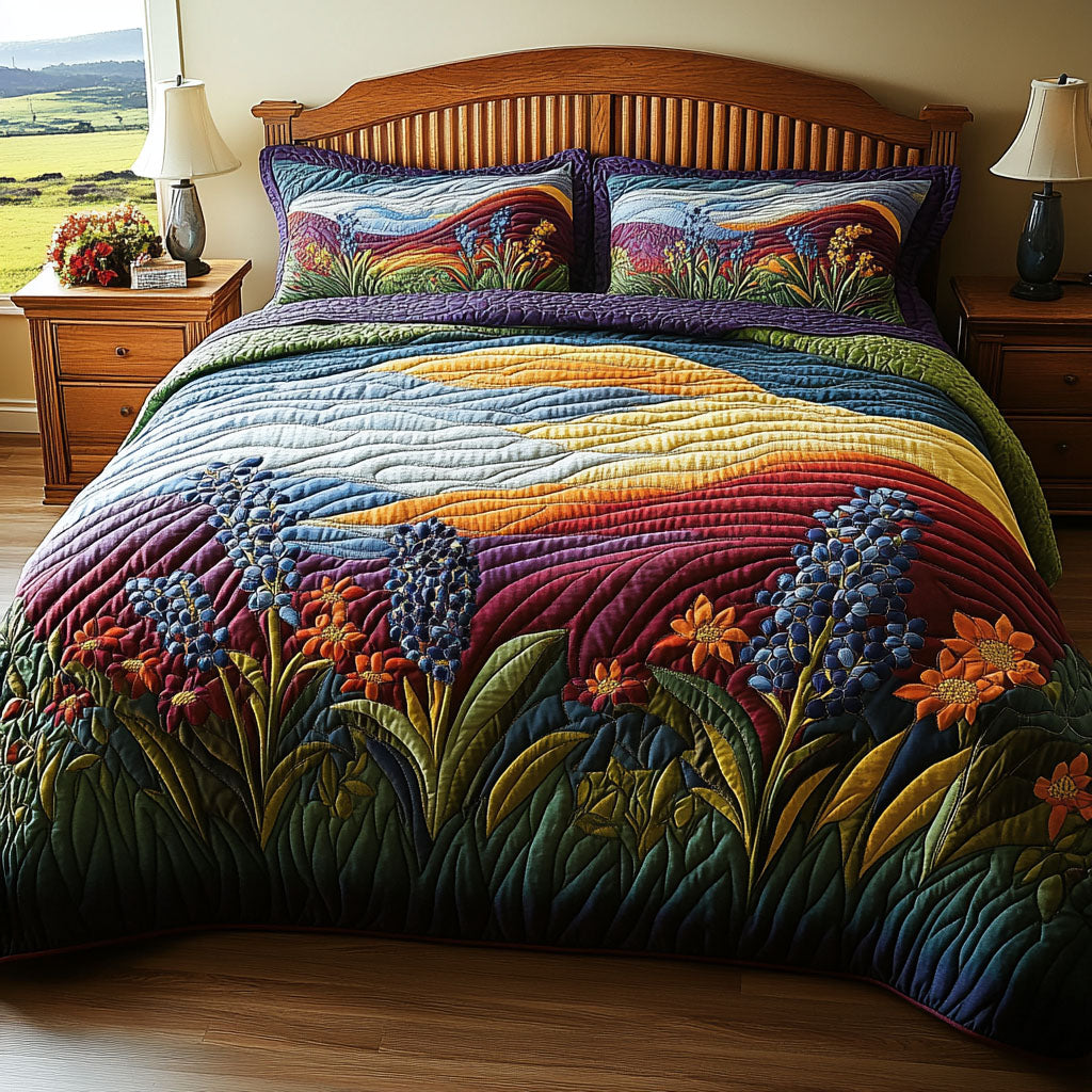 Wildflower Dreamscape Quilted Bedding Set Duvet Cover Bed Sheet Set Texas Gift Ideas Wildflower Dreamscape Quilted Bedding Set Duvet Cover Bed Sheet Set Texas Gift Ideas