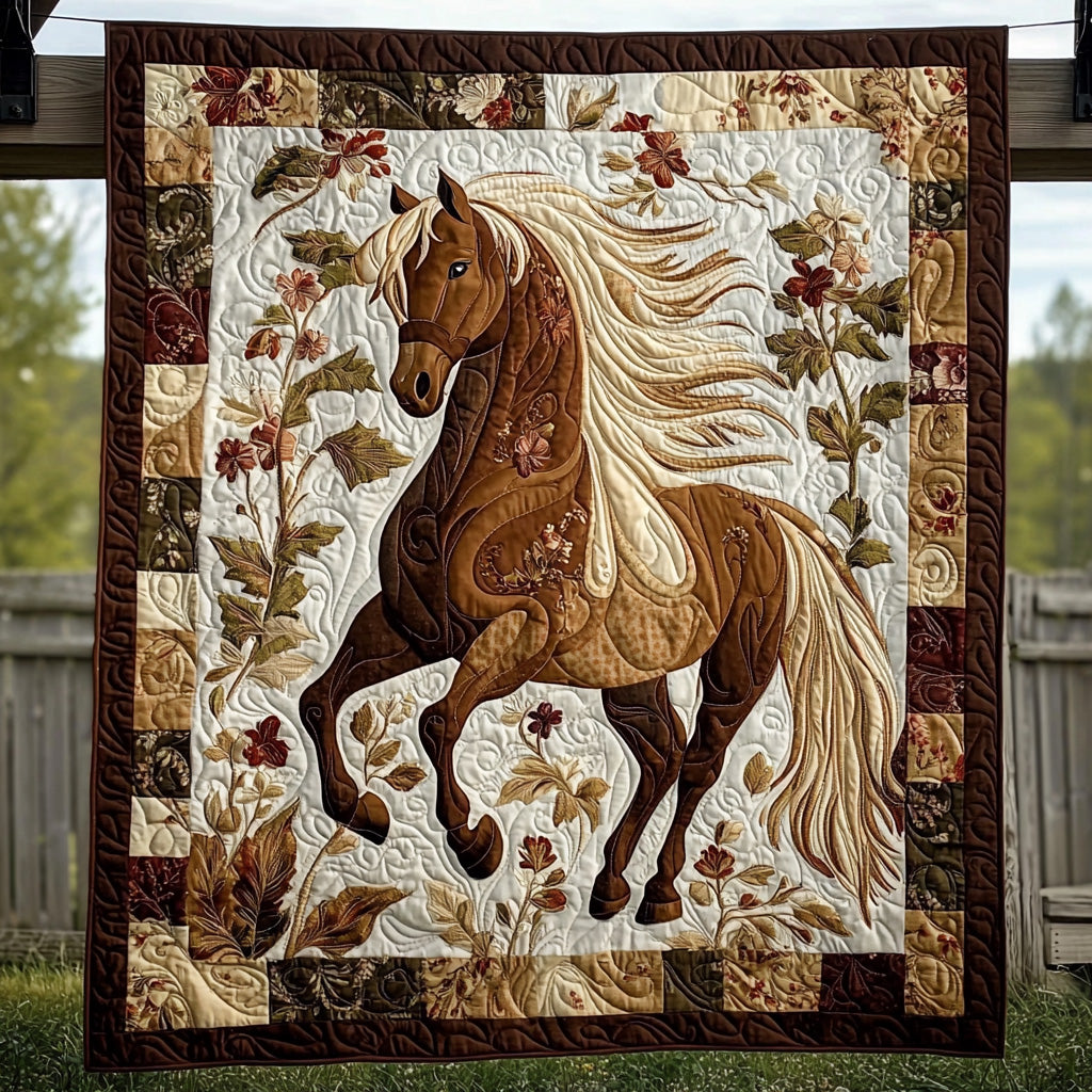 Wildflower Horse Quilted Blanket Nice Throw Blanket Horse Themed Presents Wildflower Horse Quilted Blanket Nice Throw Blanket Horse Themed Presents
