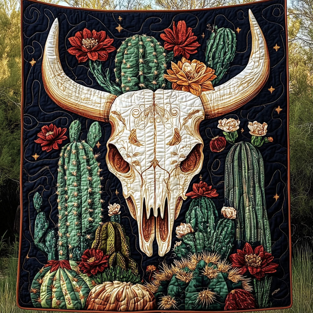Wildflower Skull Quilted Blanket Cute Colorful Blanket Gift For Cow Lover Wildflower Skull Quilted Blanket Cute Colorful Blanket Gift For Cow Lover