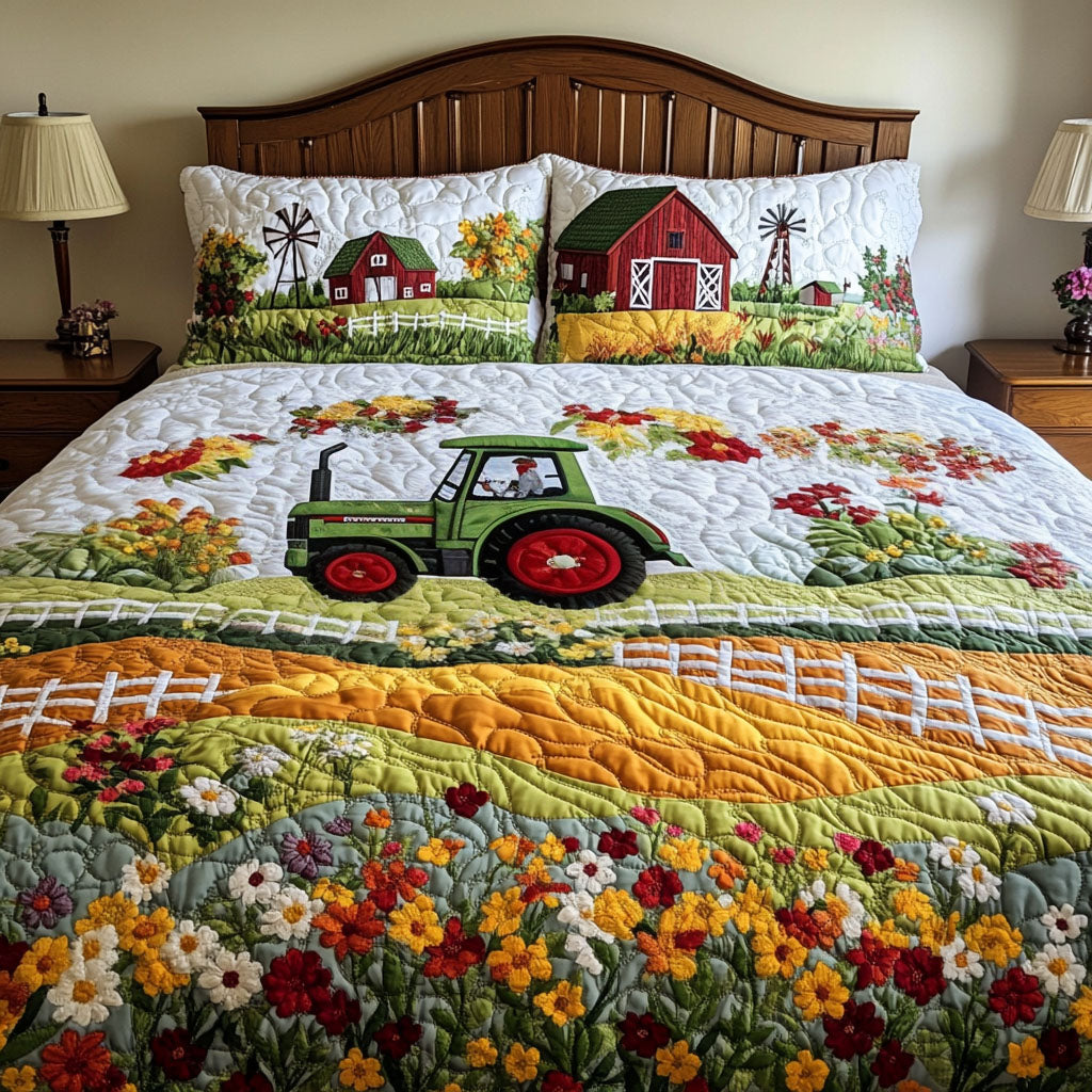 Wildflower Valley Quilted Bedding Set Duvet Cover Bed Sheet Set Tractor Gifts For Dad Wildflower Valley Quilted Bedding Set Duvet Cover Bed Sheet Set Tractor Gifts For Dad