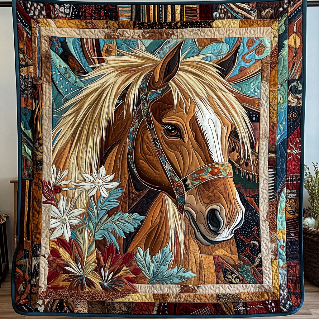 Windrunner Quilted Blanket Cute Colorful Blanket Gifts For Horse Racing Fans