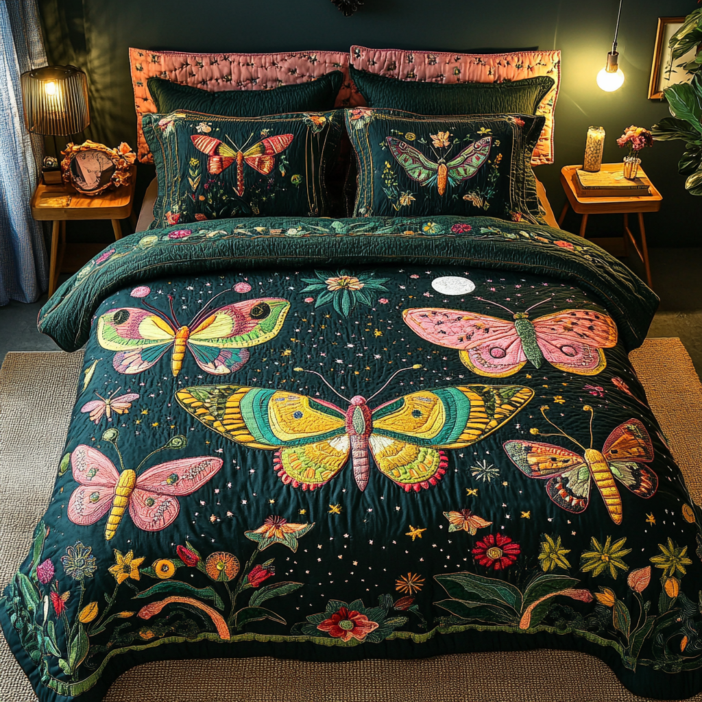 Wing Glow Quilted Bedding Set Duvet Cover Bedspreads Great Butterfly Lover Gifts Wing Glow Quilted Bedding Set Duvet Cover Bedspreads Great Butterfly Lover Gifts