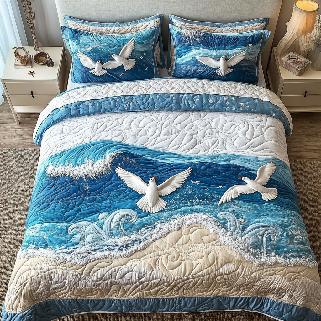 Winged Horizon Quilted Bedding Set Duvet Cover Bedspread Best Gift For Beach Lover Winged Horizon Quilted Bedding Set Duvet Cover Bedspread Best Gift For Beach Lover