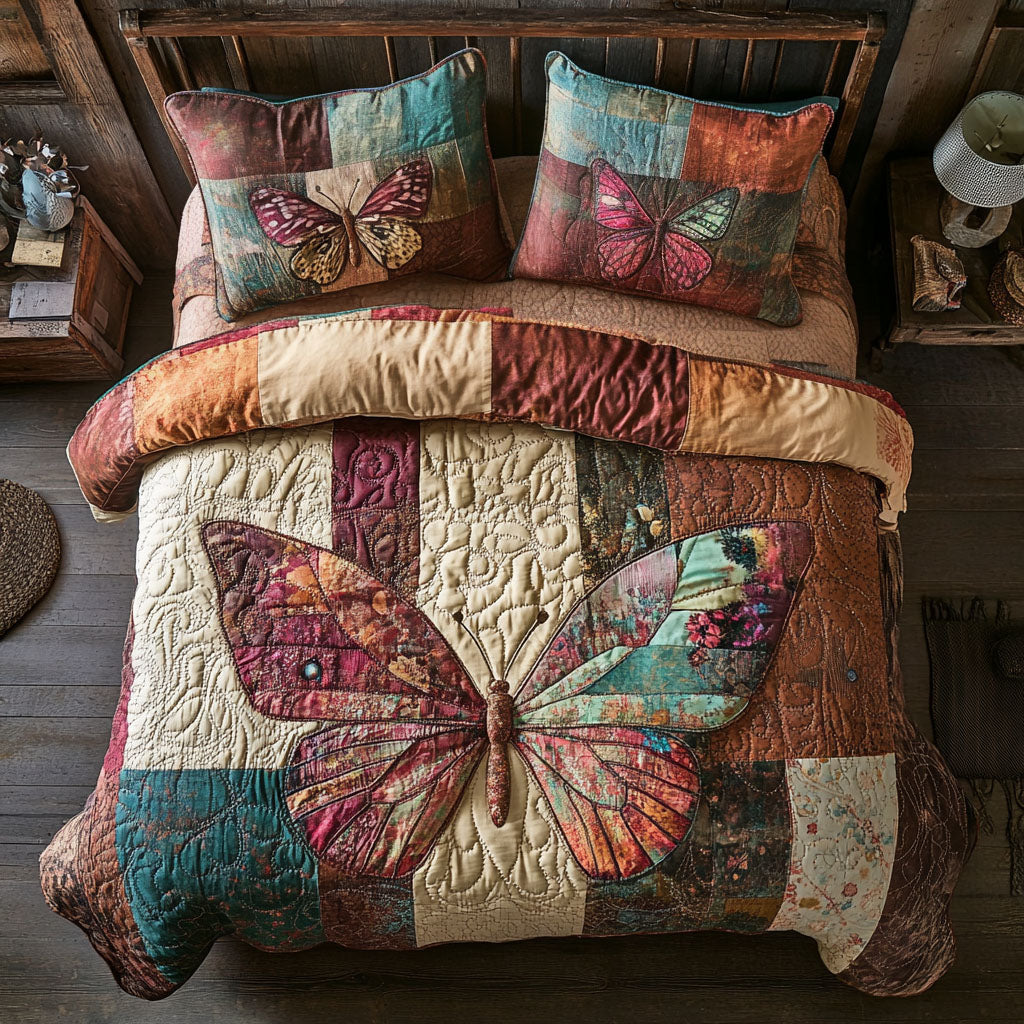 Wings of Beauty Quilted Bedding Set Duvet Cover Bedspread Butterfly Birthday Presents Wings of Beauty Quilted Bedding Set Duvet Cover Bedspread Butterfly Birthday Presents