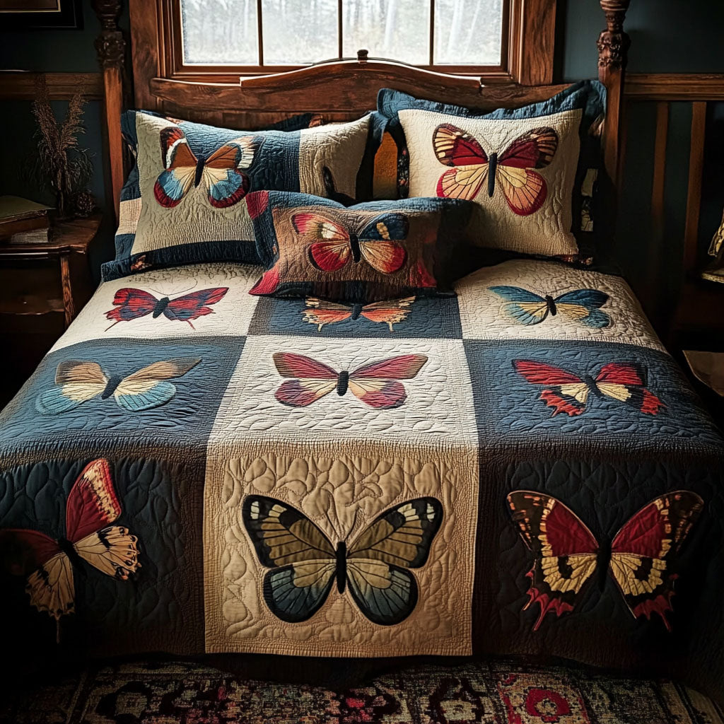 Wings of Grace Quilted Bedding Set Duvet Cover Bedspread Gifts With Butterfly Theme Wings of Grace Quilted Bedding Set Duvet Cover Bedspread Gifts With Butterfly Theme