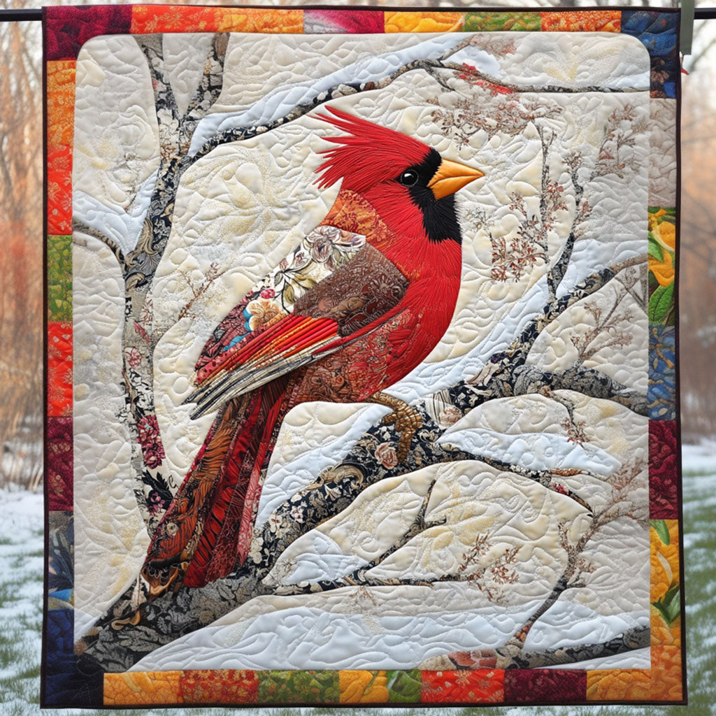 Winter Cardinal Quilted Blanket Cute Colorful Blanket Cardinal Gifts For Christmas Winter Cardinal Quilted Blanket Cute Colorful Blanket Cardinal Gifts For Christmas