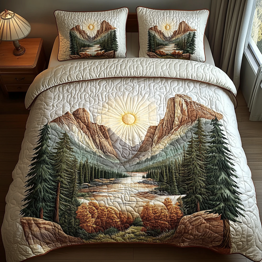 Winter Forest Adventure Quilted Bedding Set Duvet Cover Bed Sheet Set Mom And Daughter Gifts Winter Forest Adventure Quilted Bedding Set Duvet Cover Bed Sheet Set Mom And Daughter Gifts