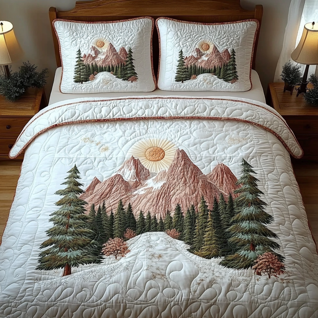 Winter Forest Tranquility Quilted Bedding Set Duvet Cover Bed Sheet Set Dad And Daughter Gifts Winter Forest Tranquility Quilted Bedding Set Duvet Cover Bed Sheet Set Dad And Daughter Gifts