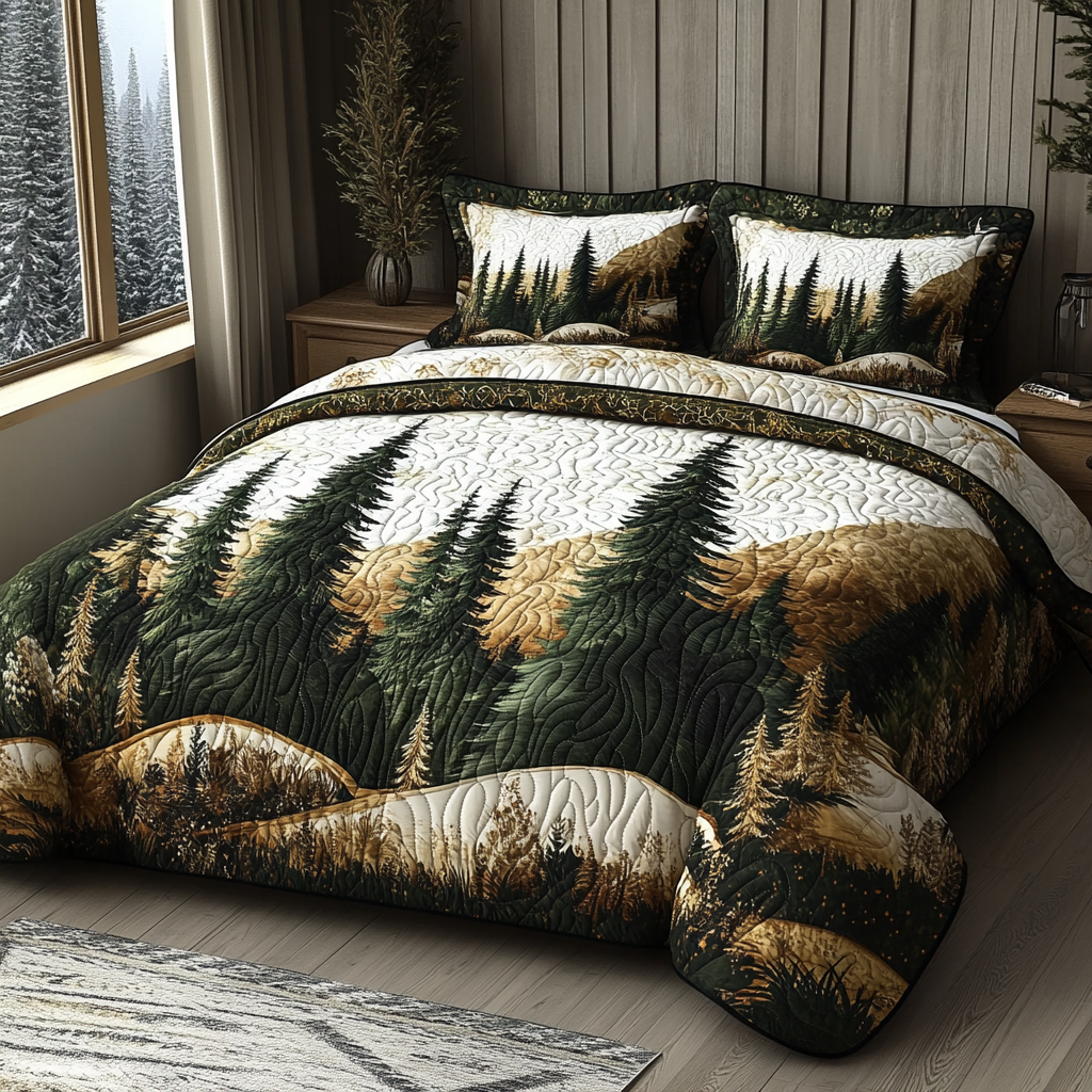 Winter Forest Wonders Quilted Bedding Set Duvet Cover Bed Sheet Set Father Daughter Gifts Winter Forest Wonders Quilted Bedding Set Duvet Cover Bed Sheet Set Father Daughter Gifts