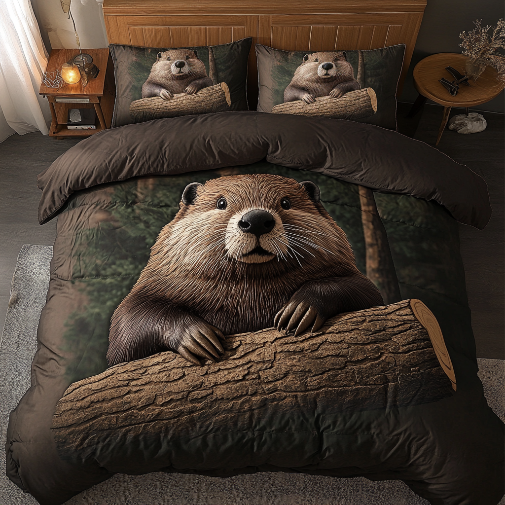 Woodland Beauty Quilted Bedding Set Duvet Cover Bedspread Beaver Novelty Gifts Woodland Beauty Quilted Bedding Set Duvet Cover Bedspread Beaver Novelty Gifts