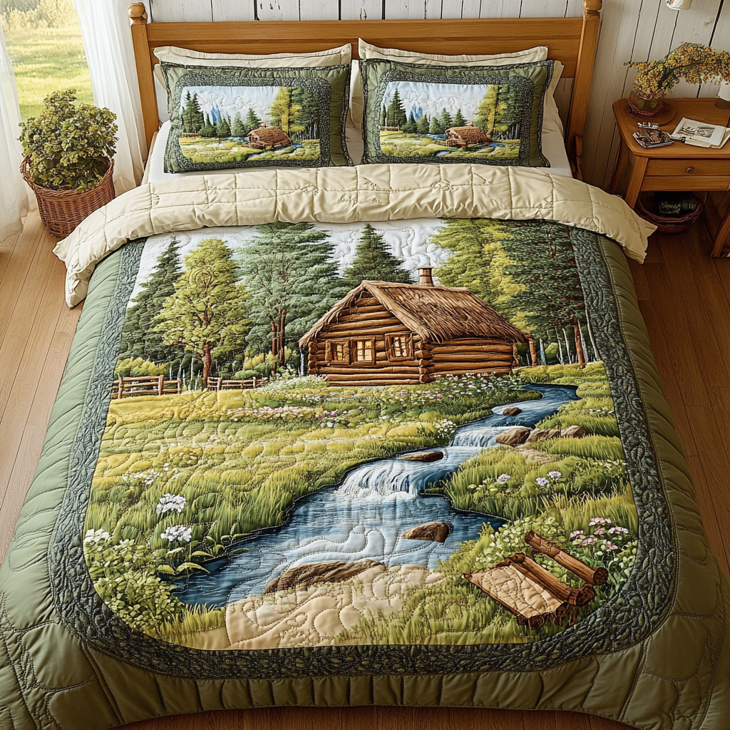 Woodland Lodge Quilted Bedding Set Duvet Cover Bed Sheet Set Funny Secret Santa Gift Ideas Woodland Lodge Quilted Bedding Set Duvet Cover Bed Sheet Set Funny Secret Santa Gift Ideas