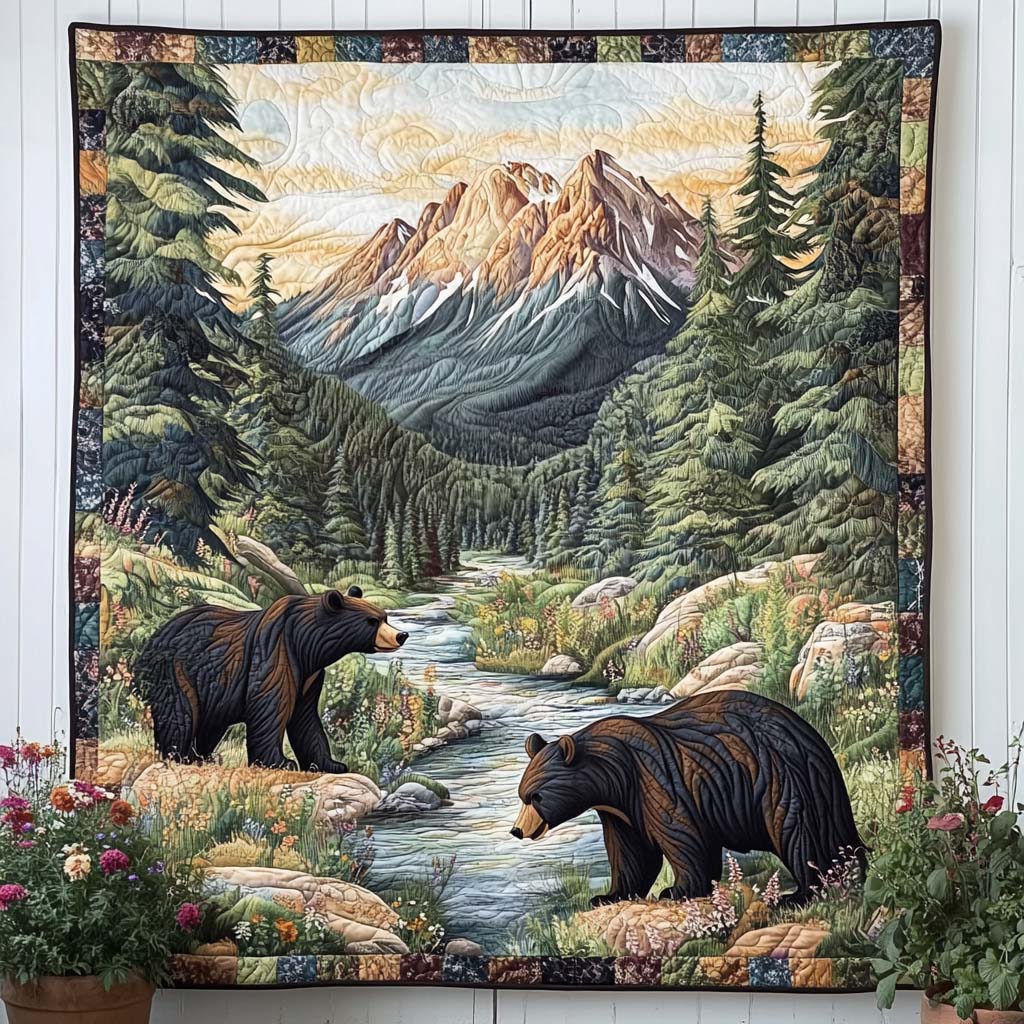 Woodland Majesty Quilted Blanket Sofa Throw Blanket Best Gifts For Bear Lovers Men Woodland Majesty Quilted Blanket Sofa Throw Blanket Best Gifts For Bear Lovers Men