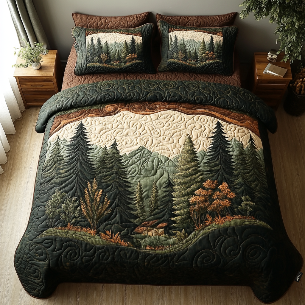Woodland Quilted Bedding Set Duvet Cover Bedspread Sasquatch Gifts For Adults Woodland Quilted Bedding Set Duvet Cover Bedspread Sasquatch Gifts For Adults