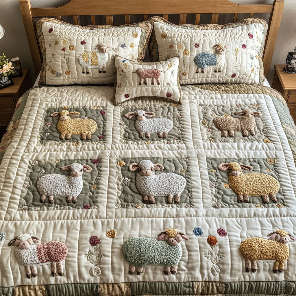 Woolly Wonder Quilted Bedding Set Duvet Cover Bed Sheet Set Christmas Gifts For Sheep Farmers Woolly Wonder Quilted Bedding Set Duvet Cover Bed Sheet Set Christmas Gifts For Sheep Farmers