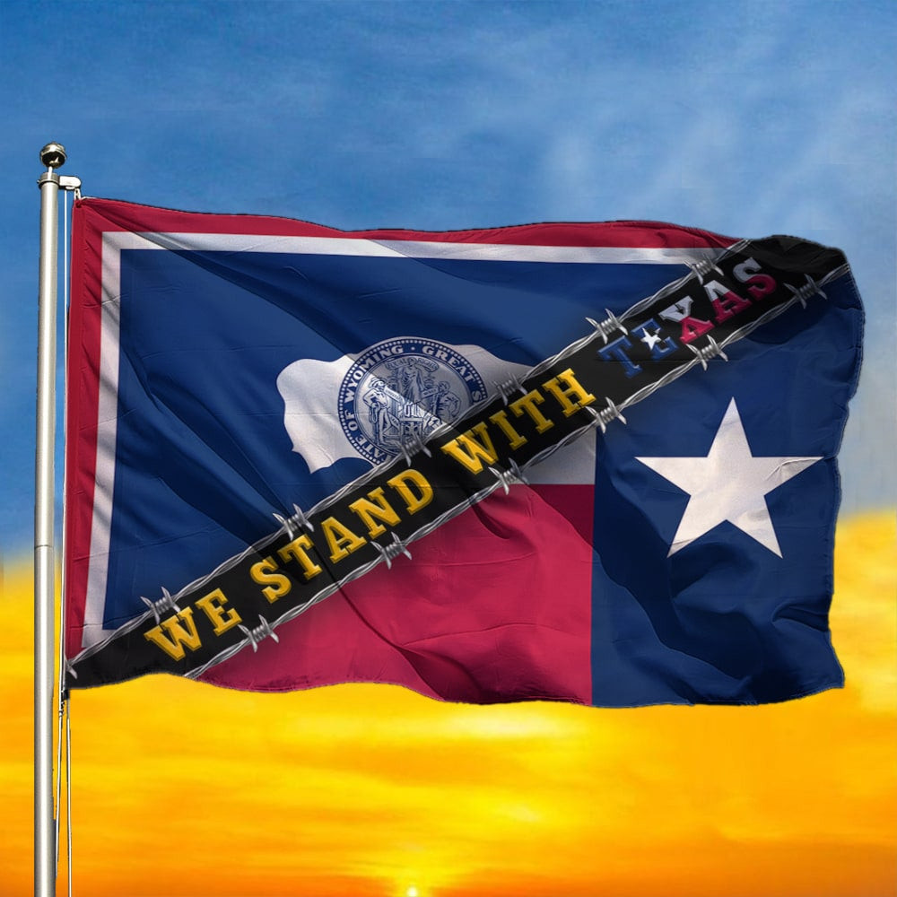 Wyoming We Stand With Texas Flag Wyoming State Backing Texas Stay Strong Wyoming We Stand With Texas Flag Wyoming State Backing Texas Stay Strong