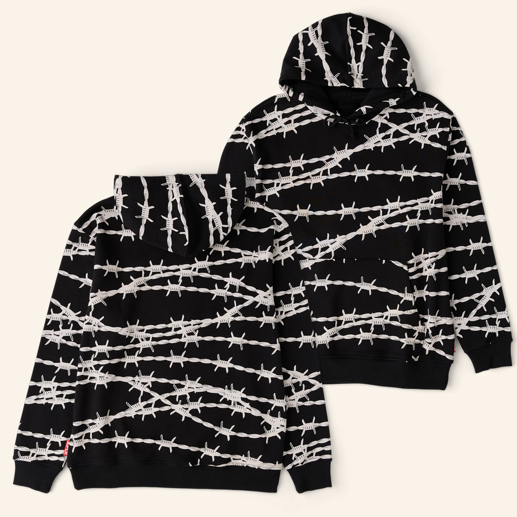 XPLR Merch Barbed Wire Black Hoodie Halloween Presents For Brother XPLR Merch Barbed Wire Black Hoodie Halloween Presents For Brother