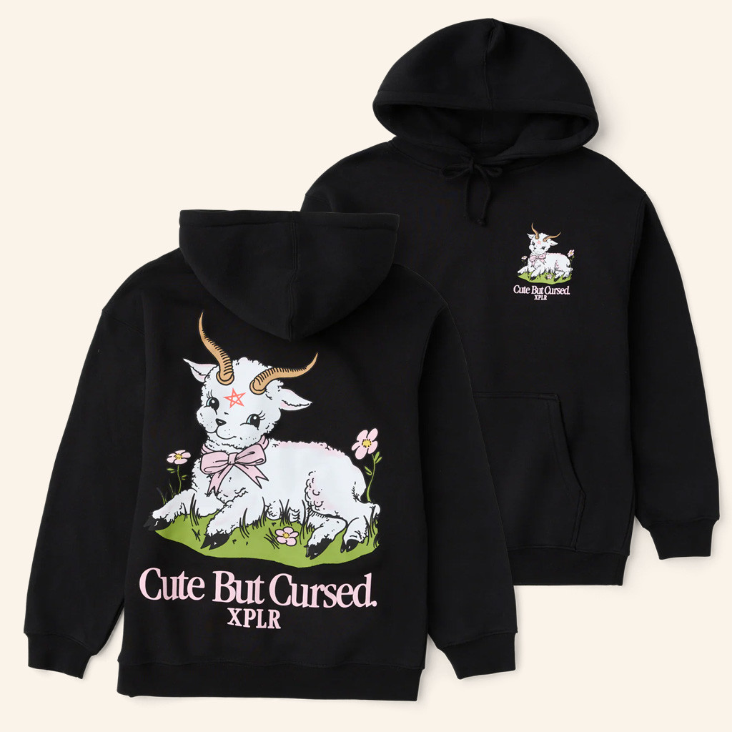 XPLR Merch Cute But Cursed Black Hoodie Christmas Gift Ideas For Sister XPLR Merch Cute But Cursed Black Hoodie Christmas Gift Ideas For Sister