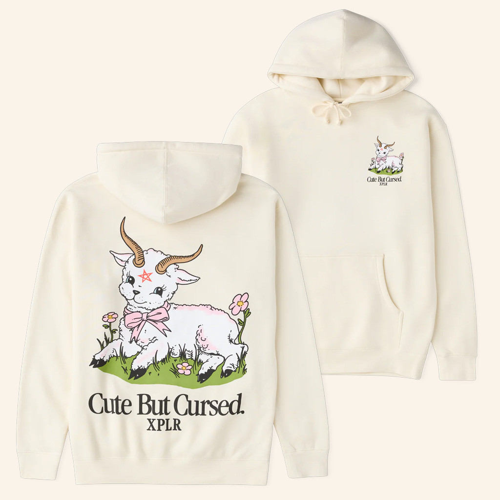 XPLR Merch Cute But Cursed Black Hoodie Christmas Present For Bestie XPLR Merch Cute But Cursed Black Hoodie Christmas Present For Bestie