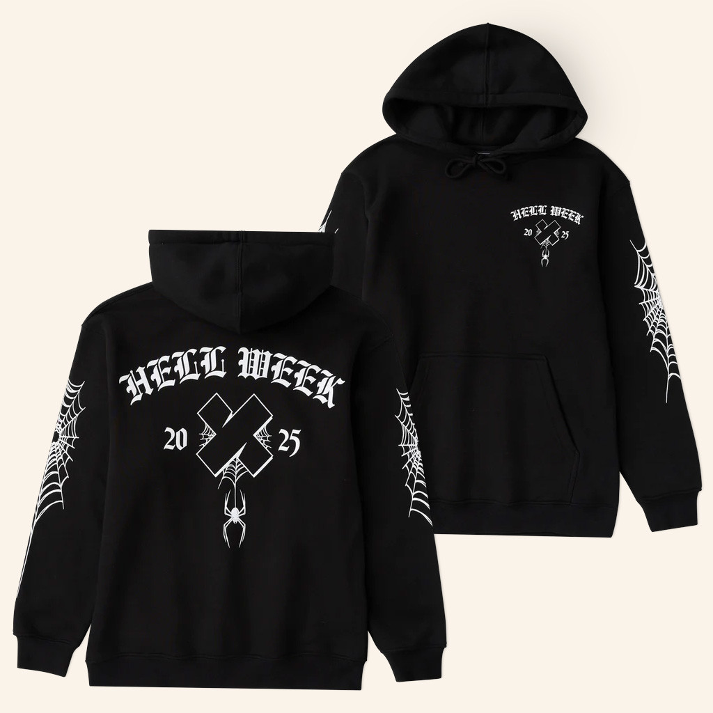 XPLR Merch Hell Week 2025 Black Hoodie Halloween Present For Boyfriend XPLR Merch Hell Week 2025 Black Hoodie Halloween Present For Boyfriend