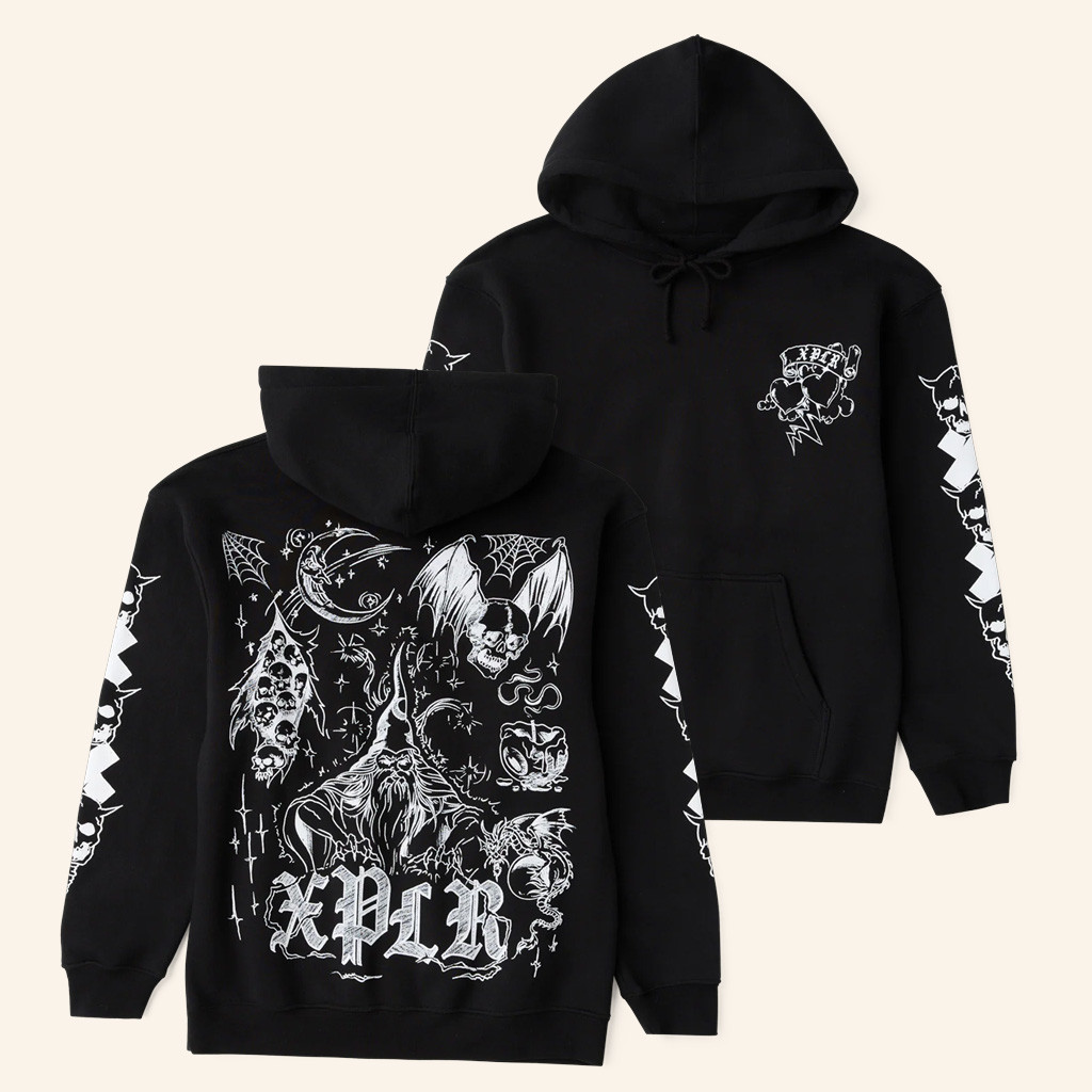 XPLR Merch Inked Black Hoodie Halloween Apparel Best Gift Ideas For Him XPLR Merch Inked Black Hoodie Halloween Apparel Best Gift Ideas For Him