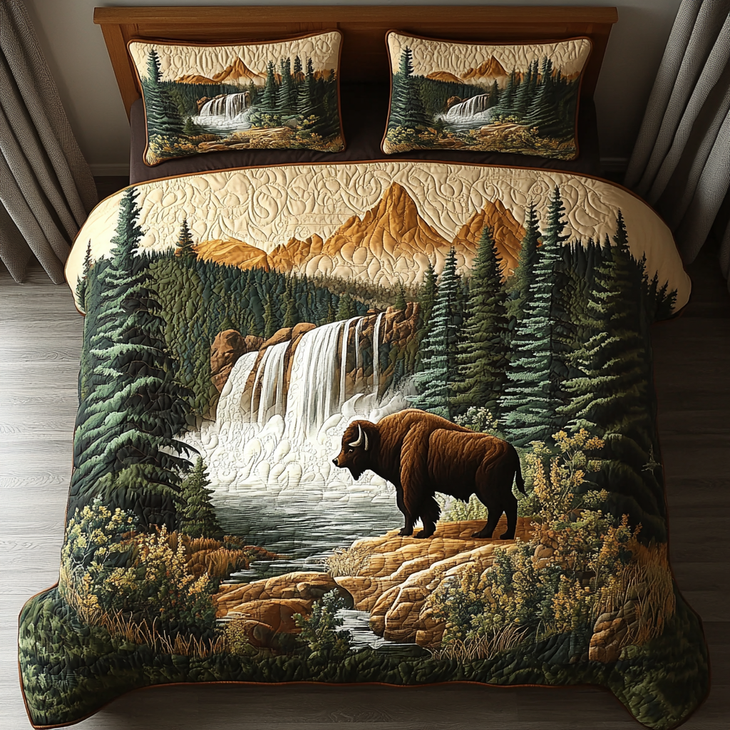 Yellowstone Beauty Quilted Bedding Set Duvet Cover Bedspread Best Xmas Gifts For Grandma Yellowstone Beauty Quilted Bedding Set Duvet Cover Bedspread Best Xmas Gifts For Grandma