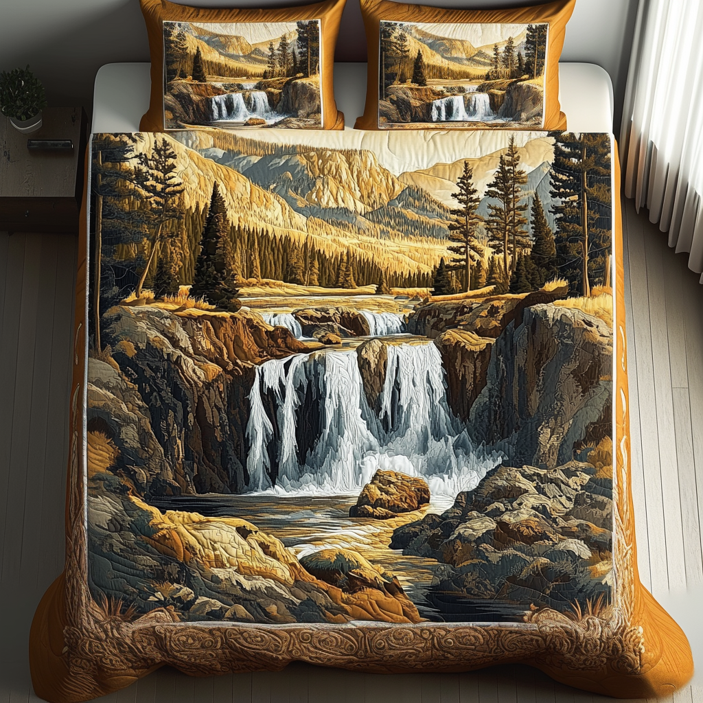 Yellowstone Waterfall Quilted Bedding Set Duvet Cover Bedspread Best Christmas Gifts For Grandmothers Yellowstone Waterfall Quilted Bedding Set Duvet Cover Bedspread Best Christmas Gifts For Grandmothers