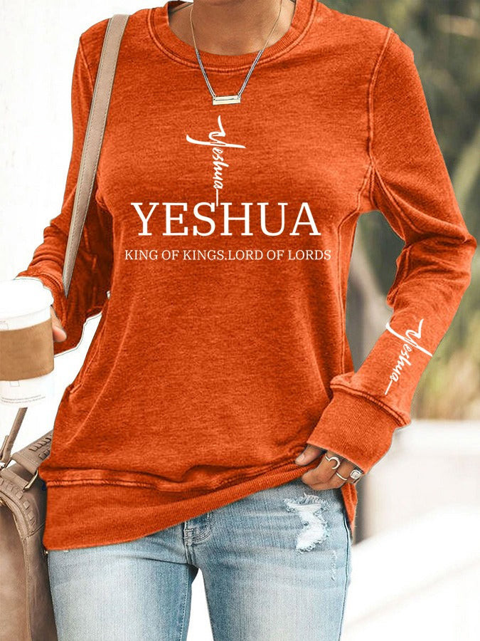 Yeshua King Of Kings Lord Of Lords Sweatshirt Faith Based Clothing Christian Gifts For Women