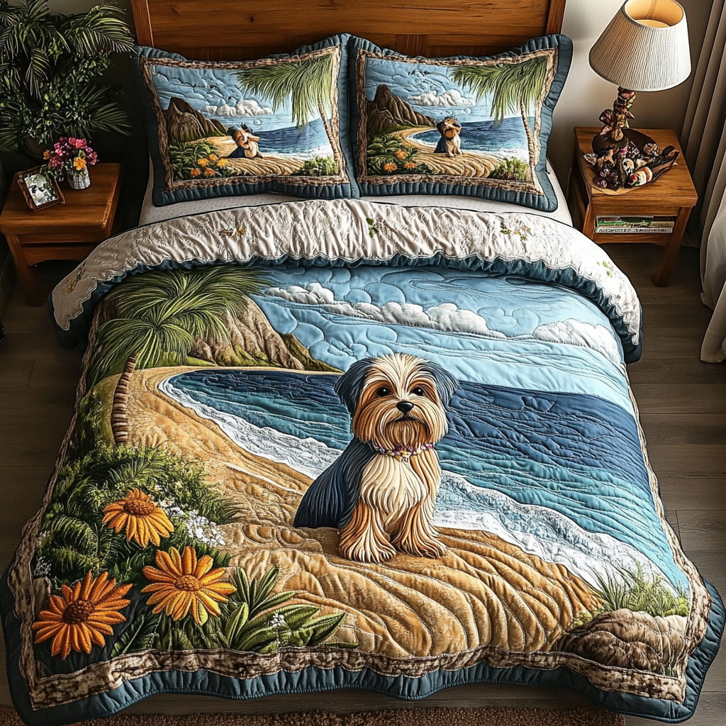 Yorkie Pride Quilted Bedding Set Duvet Cover Bed Sheet Set Yorkshire Terrier Themed Gifts Yorkie Pride Quilted Bedding Set Duvet Cover Bed Sheet Set Yorkshire Terrier Themed Gifts