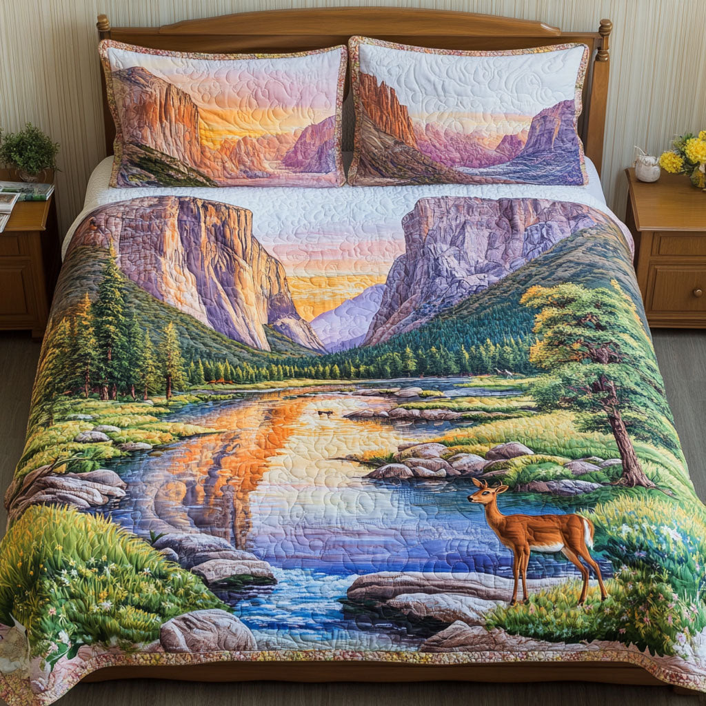 Yosemite Horizons Quilted Bedding Set Duvet Cover Bedspread Gift For Deers Hunters Men Yosemite Horizons Quilted Bedding Set Duvet Cover Bedspread Gift For Deers Hunters Men
