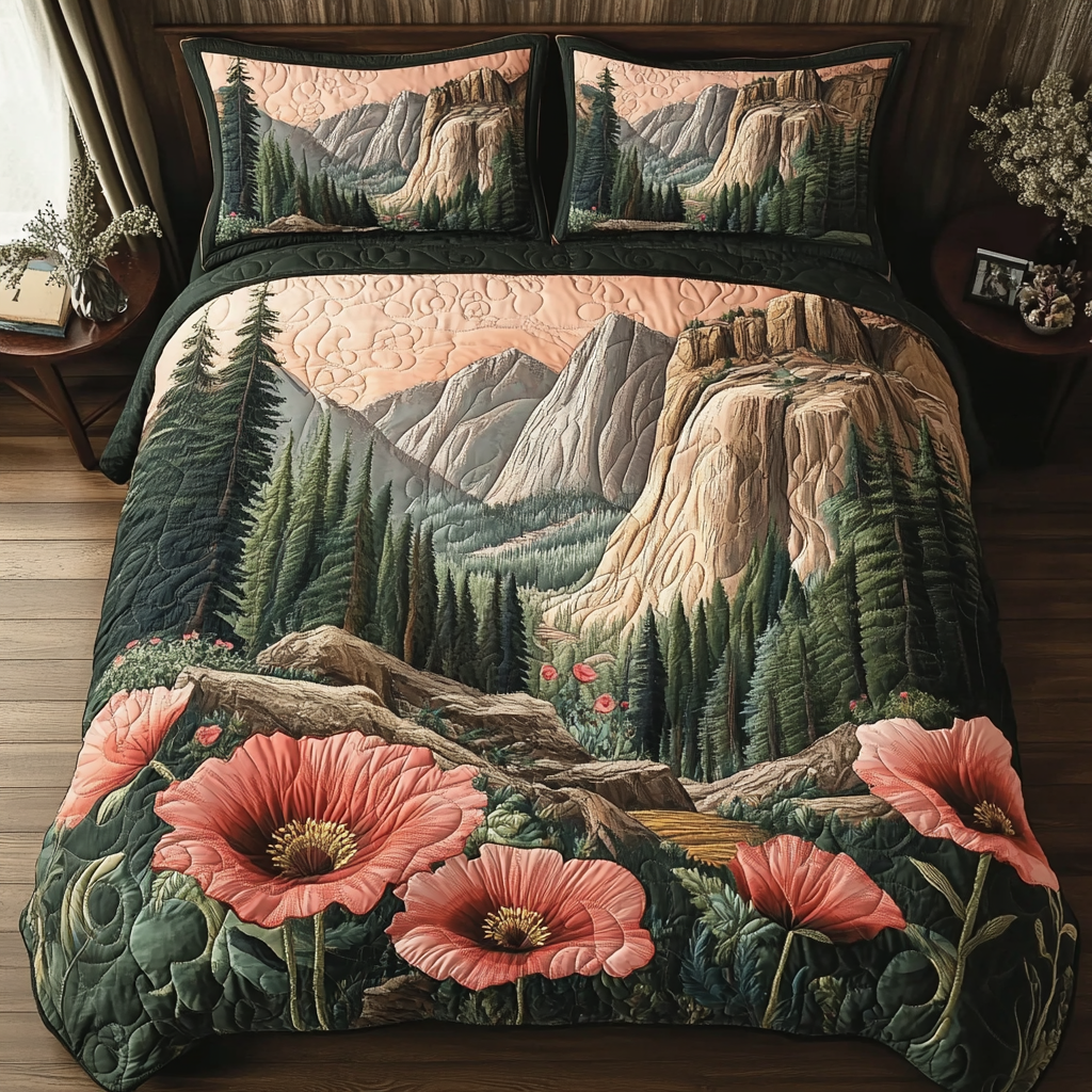 Yosemite Pink Bloom Quilted Bedding Set Duvet Cover Bedspread Grandparent Christmas Gifts Yosemite Pink Bloom Quilted Bedding Set Duvet Cover Bedspread Grandparent Christmas Gifts
