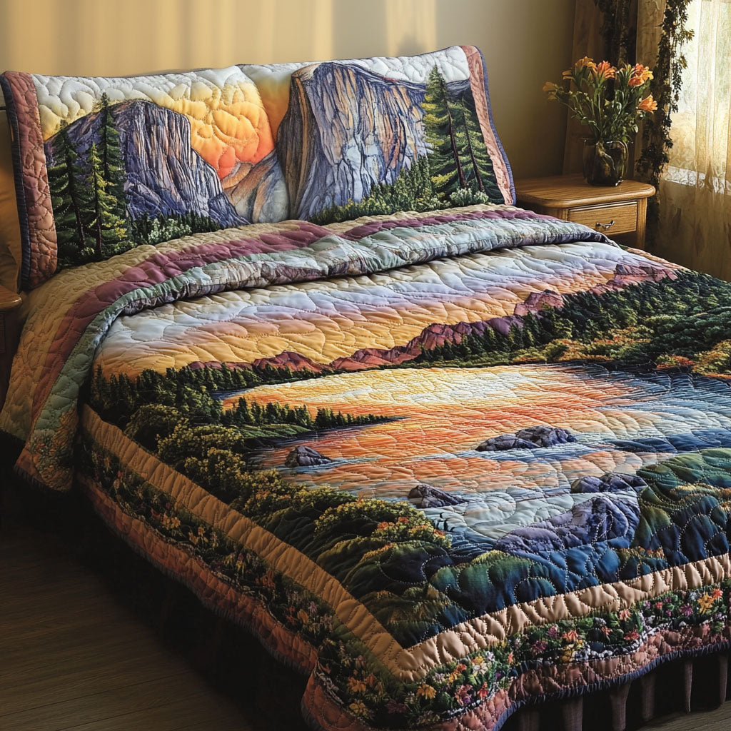 Yosemite Sunset Quilted Bedding Set Duvet Cover Bedspread Grandparent Christmas Present Ideas Yosemite Sunset Quilted Bedding Set Duvet Cover Bedspread Grandparent Christmas Present Ideas