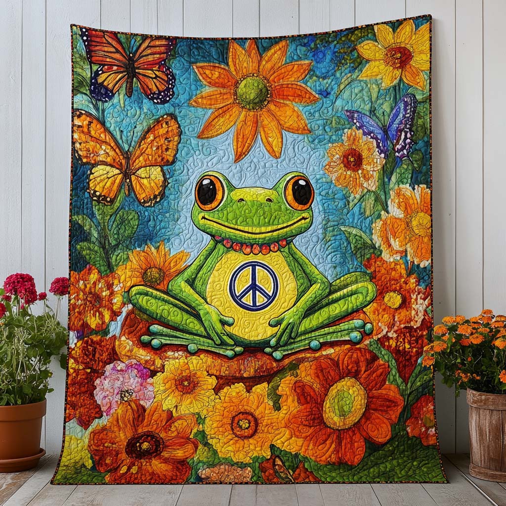 Zen Frog Quilted Blanket Nice Throw Blanket Gifts For The Hippie Mom Zen Frog Quilted Blanket Nice Throw Blanket Gifts For The Hippie Mom