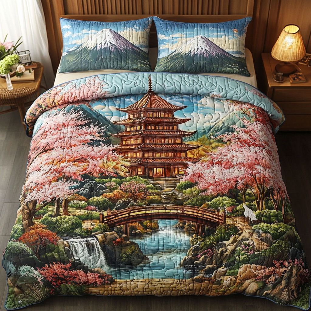 Zen Harmony Quilted Bedding Set Duvet Cover Bed Sheet Set Fuji Mountain Japanese Gifts Zen Harmony Quilted Bedding Set Duvet Cover Bed Sheet Set Fuji Mountain Japanese Gifts