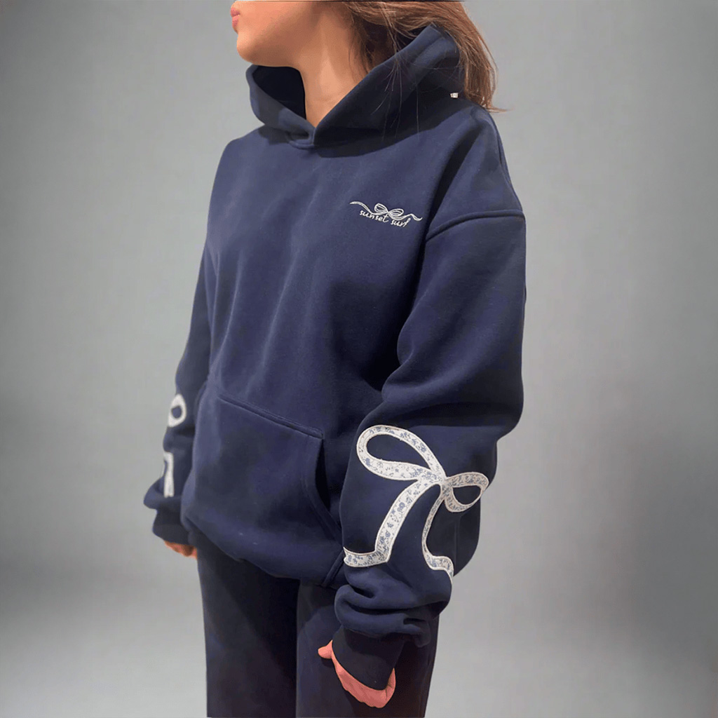 Sunset Surf Hoodie Printed Coastal Bow Hoodie Sunset Surf Merch Best Gifts For Wife
