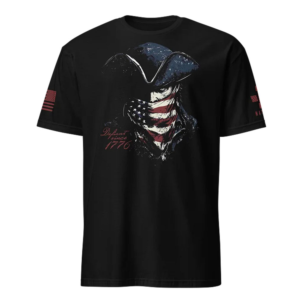 1 Nation Design Merch 2026 Dark Defiant 1776 T-Shirt Black Best Patriotic Gifts - Kdjoy
