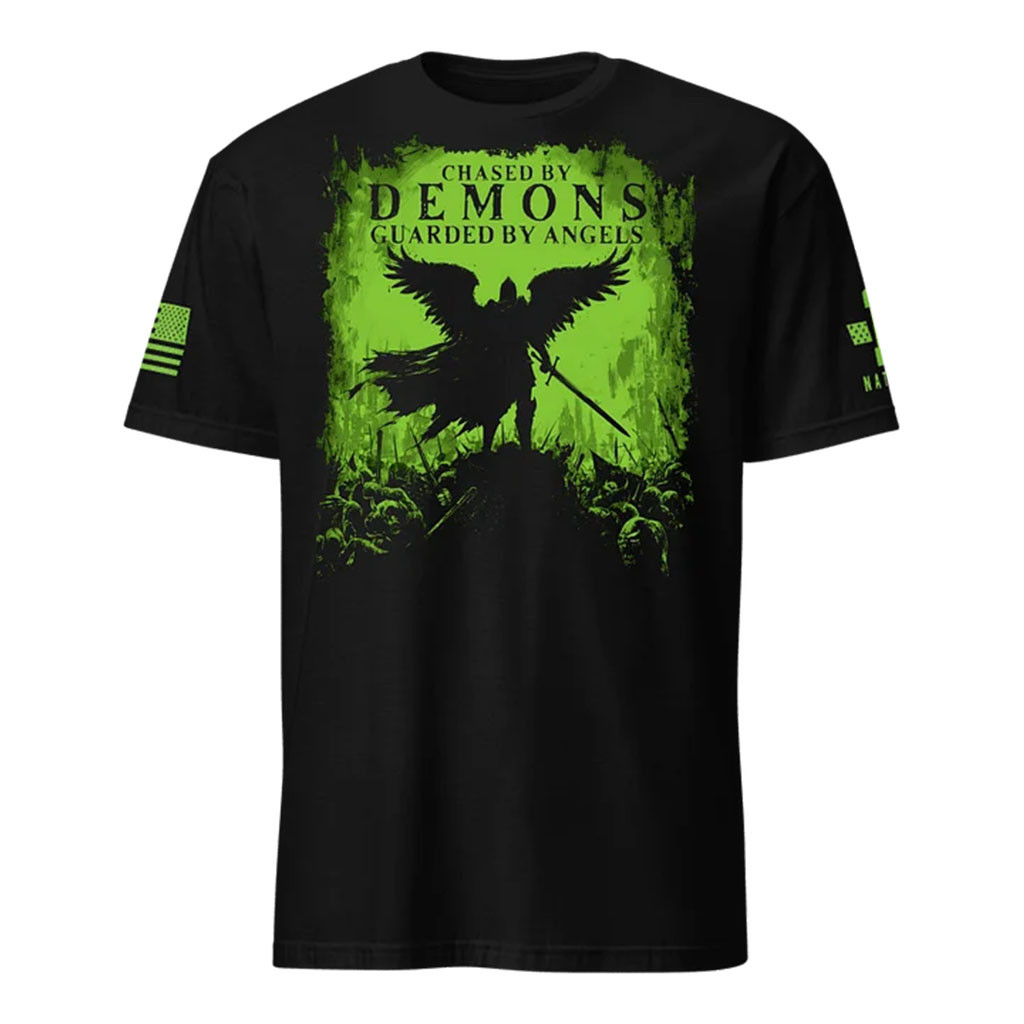 1 Nation Design Merch 2026 Demons Angels Redux T-Shirt Chased By Demons Guarded By Angels Shirt - Kdjoy 1 Nation Design Merch 2026 Demons Angels Redux T-Shirt Chased By Demons Guarded By Angels Shirt - Kdjoy
